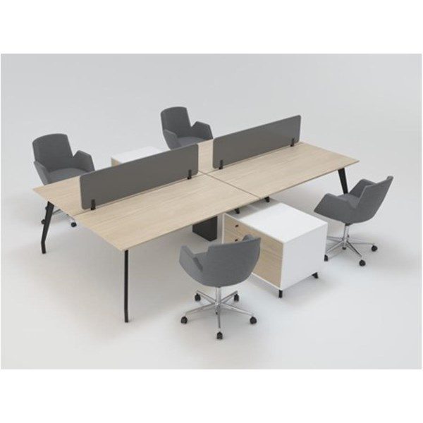 Ju Workstation 4'lü Etajerli - Çoklu Çalışma Masaları - Piramit Ofis