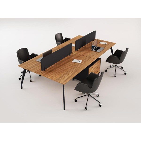 Ju Workstation 4'lü Kesonlu - Çoklu Çalışma Masaları - Piramit Ofis